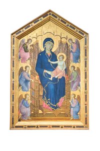 Madonna und Kind auf dem Thron mit Engeln von Duccio di Buoninsegna