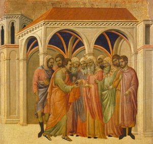 Der Verrat durch Judas (Detail) aus Episoden aus der Passion und Auferstehung Christi
