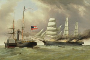C.S.S. Nashville erobert und verbrennt das englische Handelsschiff 