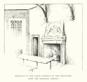 Kamin im Grat Gateway des Klosters, jetzt die Grammar School von Duncan Moul