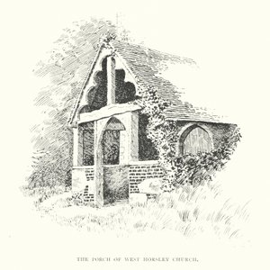 Die Veranda der West Horsley Kirche