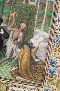Seite aus "La Belle Dame Sans Merci" von Alain Chartier, Paris, frühes 15. Jahrhundert