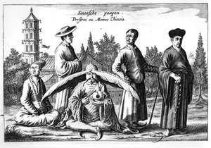Chinesische Priester und Mönche, aus China Illustrated von Athanasius Kircher (1601-80)