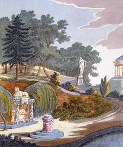 Gartendekorationen, aus Magazin der Gartenschätze von G. van Laar, veröffentlicht 1802 von Dutch School