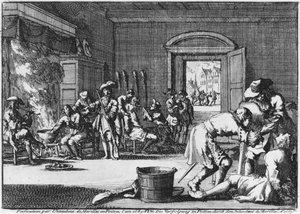 Intendant de Marillac verfolgt die Protestanten in Poitou im Jahr 1685, 1686 von Dutch School