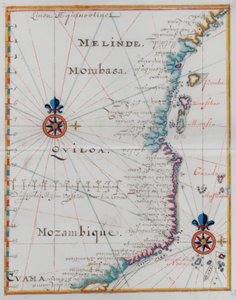 Karte von Mombasa, Ostafrika. von Dutch School