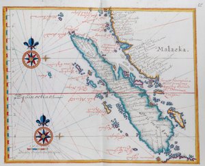 Karte von Malakka und Sumatra, Westindonesien, Teil der Sunda-Inseln von Dutch School