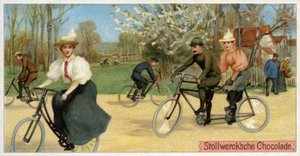 Männer und Frauen auf Fahrrädern von Dutch School