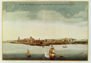 Neu-Amsterdam, ca. 1650-53 (Das Prototyp-Ansicht) verwendet für das Frontispiz zu Stokes Iconography, Bd. 1, 1915 (farbiger Druck) von Dutch School