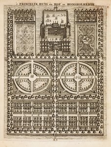 Palast von Honsholredyk, aus Der niederländische Gärtner von Johann van der Groen, veröffentlicht 1699