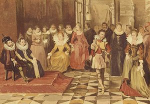 Philipp Wilhelm von Oranien und seine Frau Eleonore von Bourbon-Conde auf einem Ball von Dutch School