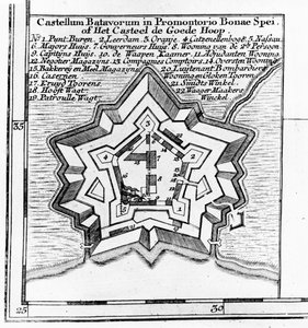 Plan des Batavischen Schlosses, Kap der Guten Hoffnung um 1803-1806 von Dutch School