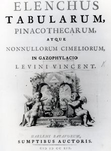 Titelseite für Elenchus Tabularum von Levinus Vincent, veröffentlicht 1719