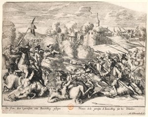 Sieg der Garnison von Enniskillen über die Iren 1689, ca. 1691 von Dutch School