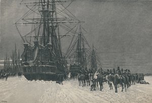 Eroberung einer niederländischen Flotte durch Husaren der Französischen Republik, Januar 1795, 1896 von E.G.H. Del