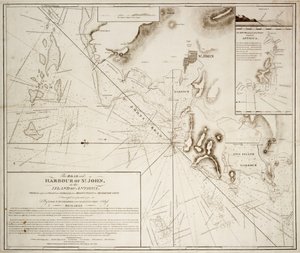 Die Straße und der Hafen von St. John auf der Insel Antigua