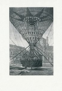Panoramische Aussichtsplattform mit einem Heißluftballon, veröffentlicht ca. 1880