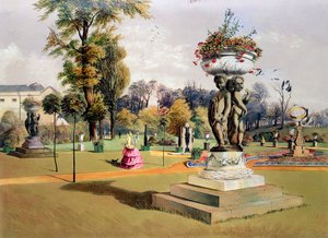 Der Terrassengarten, Woburn Abbey, Berkshire, Mitte des 19. Jahrhunderts