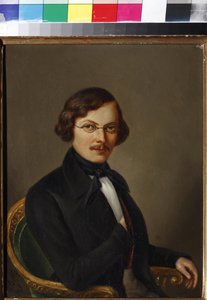 Porträt des Autors Nikolai Gogol (1809-1852) von E. Boltz (aktiv Mitte des 19. Jahrhunderts). Öl auf Leinwand