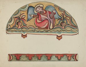 Lunette und Detail vom Altar der Kirche im Sanctuario, Chimayo, 1935-1942 von E. Boyd