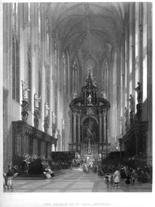 Die Kirche St. Paul, Antwerpen, 19. Jahrhundert von E. Challis