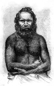 Australischer Aborigine, 1886 von Etienne Antoine Eugene Ronjat