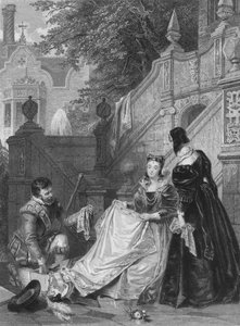 Szene aus Sir Walter Scotts Kenilworth. Wayland, Amy Robsart & Janet, 1834 von E. Smith
