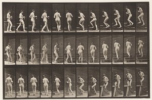 Tafel 103. Drehen und Treppensteigen, Krug und Becher in den Händen, 1872-1885 von Eadweard Muybridge