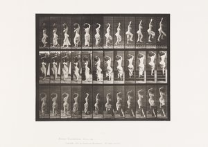 Tafel 105. Drehen, Treppensteigen, Wasserkrug auf der linken Schulter von Eadweard Muybridge