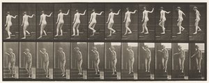 Tafel 132. Treppenabstieg, Umschauen und Winken von Eadweard Muybridge