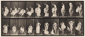 Verschiedene Phasen der Toilette von Eadweard Muybridge