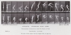 Die menschliche Figur in Bewegung: Athlet, Hochsprung im Stand von Eadweard Muybridge