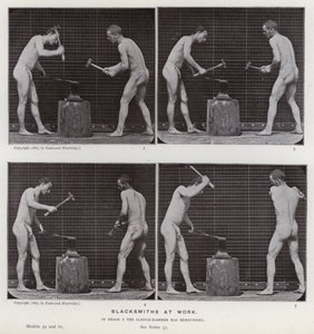 Die menschliche Figur in Bewegung: Schmiede bei der Arbeit von Eadweard Muybridge