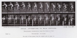Die menschliche Figur in Bewegung: Kind, das versucht, die Treppe hinaufzugehen von Eadweard Muybridge
