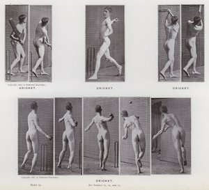 Die menschliche Figur in Bewegung: Cricket von Eadweard Muybridge