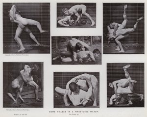 Die menschliche Figur in Bewegung: Einige Phasen in einem Wrestling-Match von Eadweard Muybridge