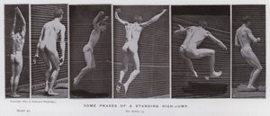 Die menschliche Figur in Bewegung: Einige Phasen eines stehenden Hochsprungs von Eadweard Muybridge