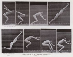 Die menschliche Figur in Bewegung: Einige Phasen des Standweitsprungs von Eadweard Muybridge
