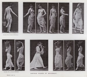 Die menschliche Figur in Bewegung: Verschiedene Bewegungsphasen von Eadweard Muybridge