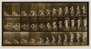 Sitzende Frau auf dem Boden, aus dem Buch Animal Locomotion von Eadweard Muybridge
