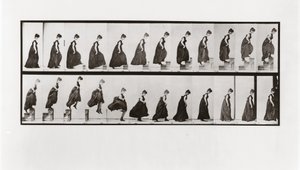 Frau steigt Treppen hinauf und springt hinunter, Platte 173 aus Animal Locomotion von Eadweard Muybridge