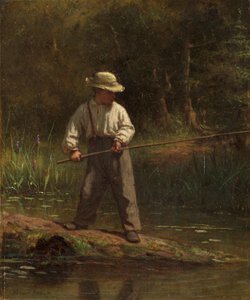 Junge beim Angeln, ca. 1860 von Eastman Johnson