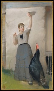 Die Truthähne füttern von Eastman Johnson
