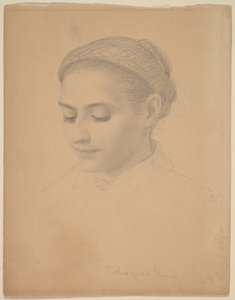 Kopf einer jungen Frau von Eastman Johnson