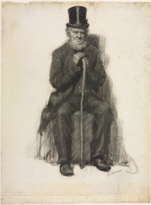 Studie eines alten Mannes (möglicherweise eine Studie für das Porträt von Peter Folger), ca. 1886 von Eastman Johnson