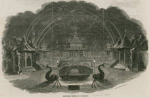 Feuerwerkstempel in den Royal Vauxhall Gardens, London von Ebenezer Landells