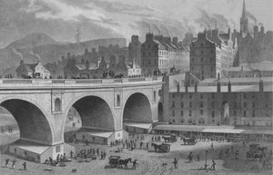 Gemüse- und Fischmarkt, aus der Rainbow Gallery, Edinburgh, 1830 von Ebenezer Stalker
