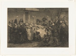 Maria von Burgund auf ihrem Prunkbett von Edgar Alfred Baes