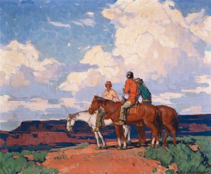 Reiter zu Pferd von Edgar Alwin Payne