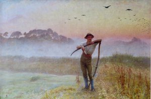 Ein Herbstmorgen: Der Schnitter...Ein Mann mit einer Sense